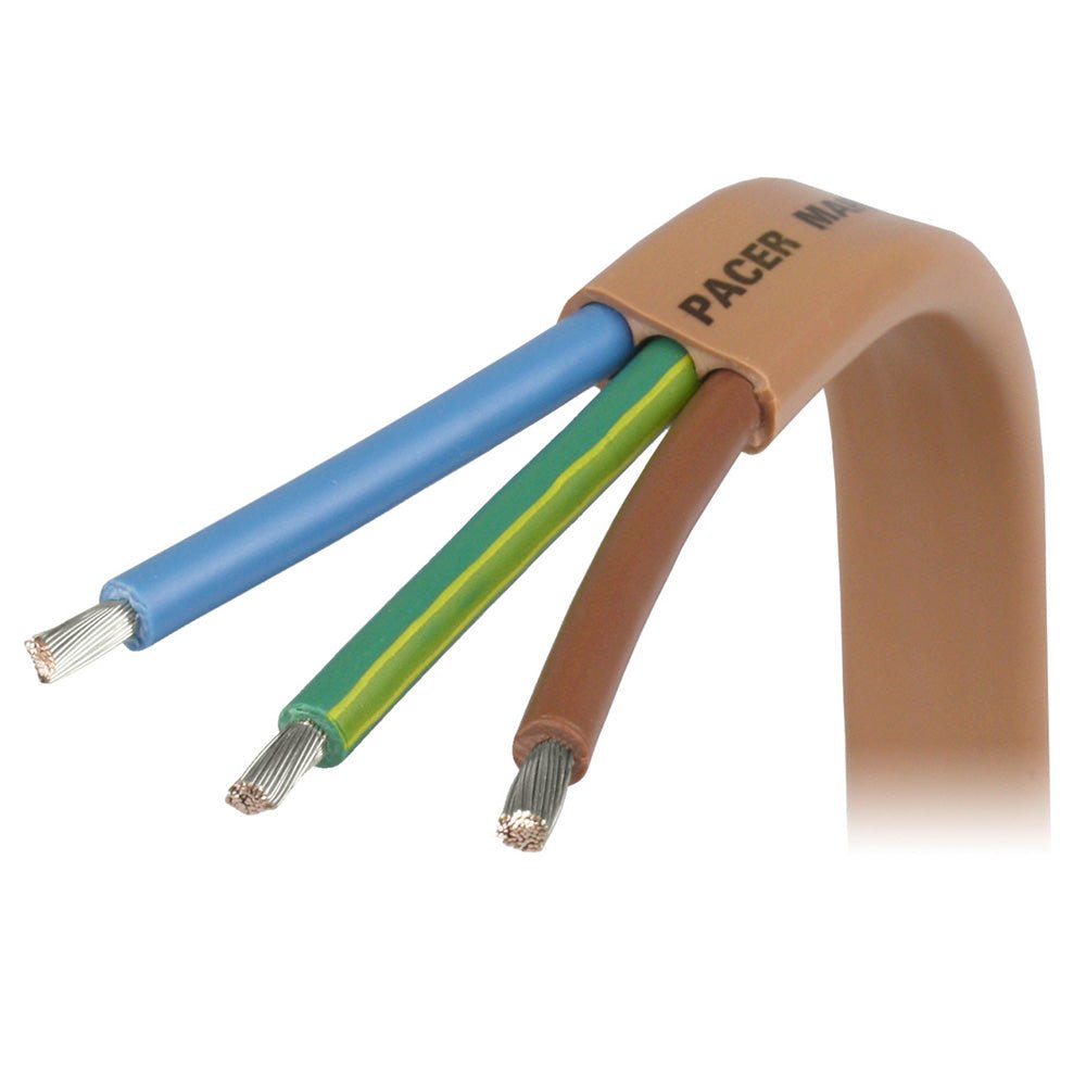 Pacer 6/3 AWG Triplex "Euro" Cable - Tan Jacket - Brown, Green/Yellow, & Light Blue Conductors - 100' - Get Tight Gear