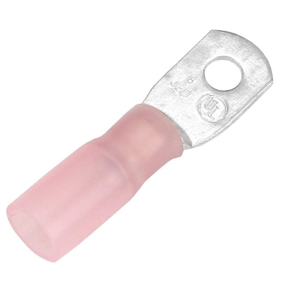 Pacer 8 AWG Heat Shrink Ring Terminal - 10 Stud Size - 25 Pack - Get Tight Gear