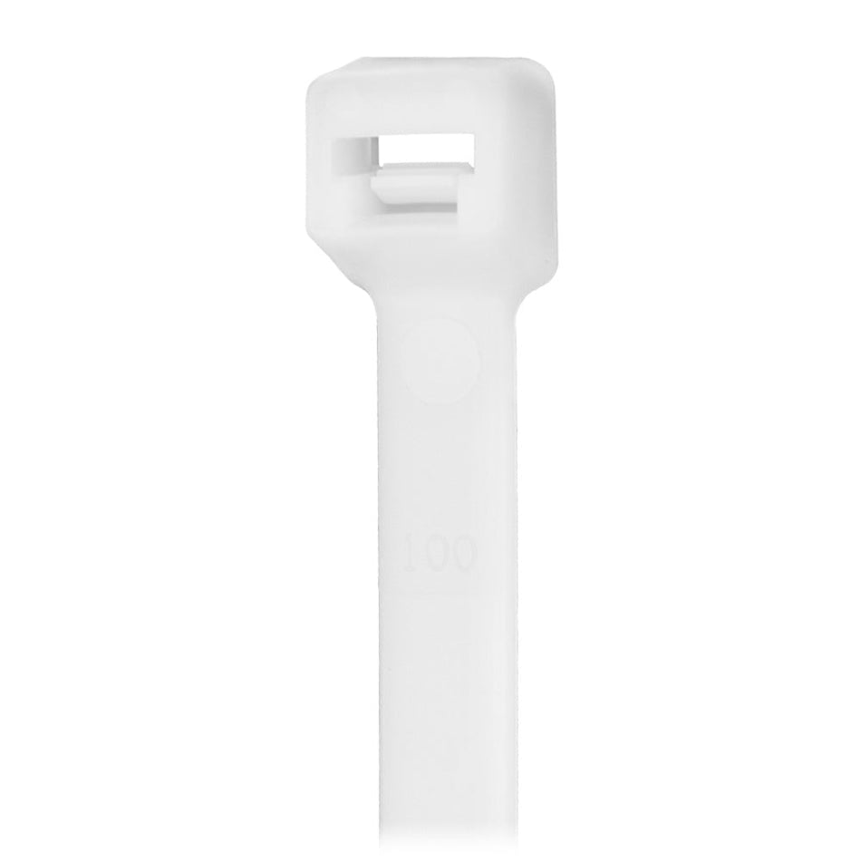 Pacer 8" Cable Tie - Natural Color - 50lb Tensile Strength - 2" Bundle Diameter - 100 Piece Bag - Get Tight Gear