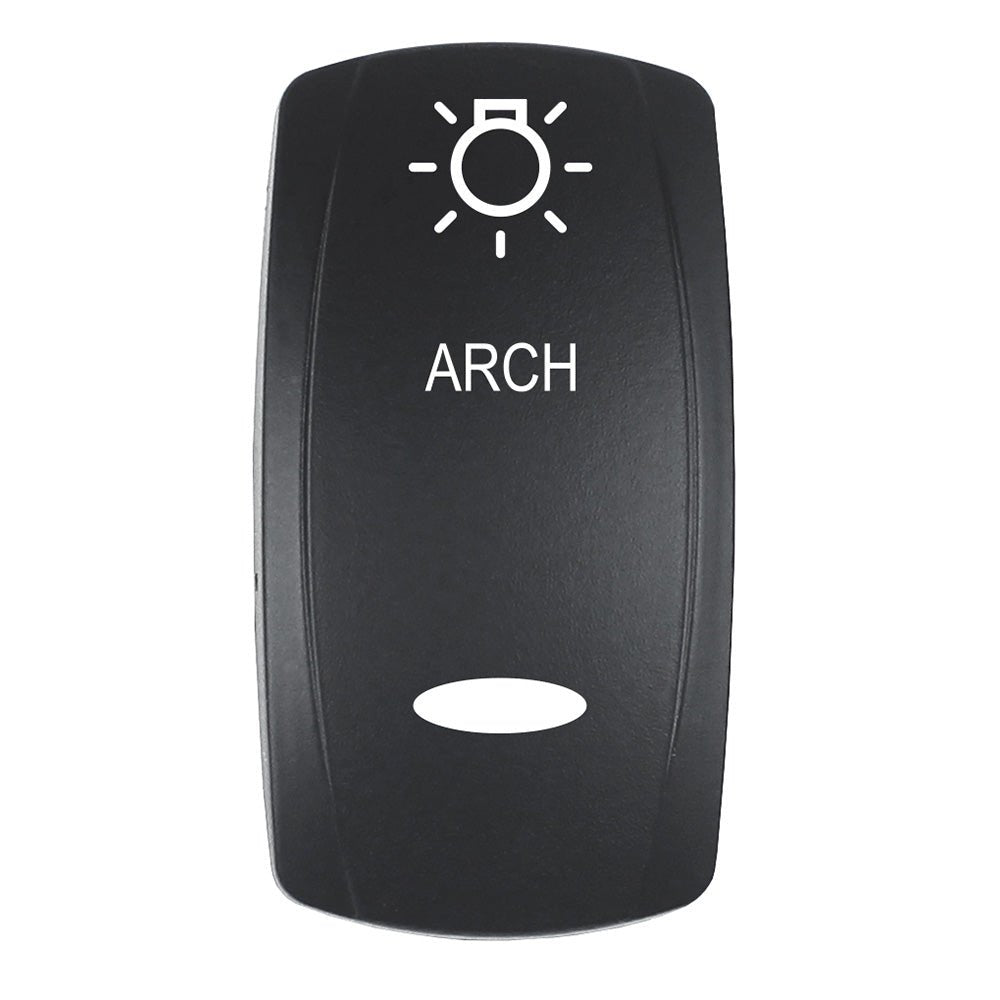 Pacer Actuator - 'ARCH' f/V Series Contura Switches - Black - Laser Etched (Top/Bottom Light) - Get Tight Gear