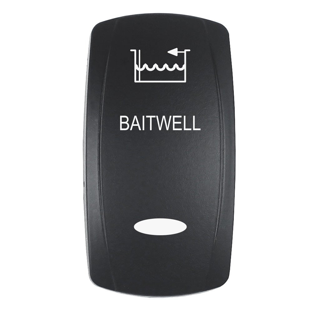 Pacer Actuator - 'BAITWELL' f/V Series Contura Switches - Black - Laser Etched (Top/Bottom Light) - Get Tight Gear