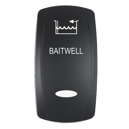 Pacer Actuator - 'BAITWELL' f/V Series Contura Switches - Black - Laser Etched (Top/Bottom Light) - Get Tight Gear