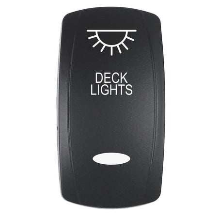 Pacer Actuator - 'DECK LIGHTS' f/V Series Contura Switches - Black - Laser Etched (Top/Bottom Light) - Get Tight Gear