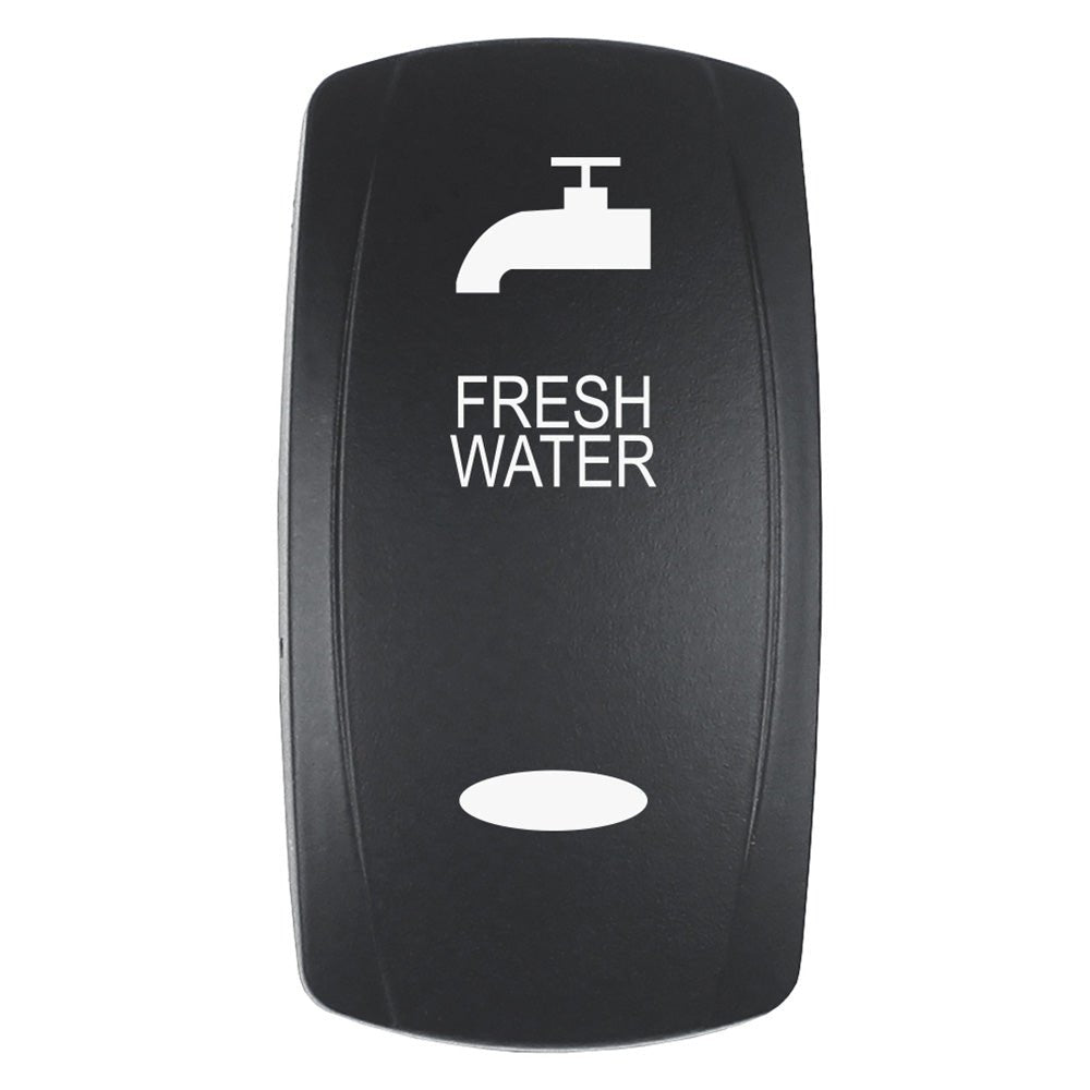 Pacer Actuator - 'FRESH WATER' f/V Series Contura Switches - Black - Laser Etched (Top/Bottom Light) - Get Tight Gear