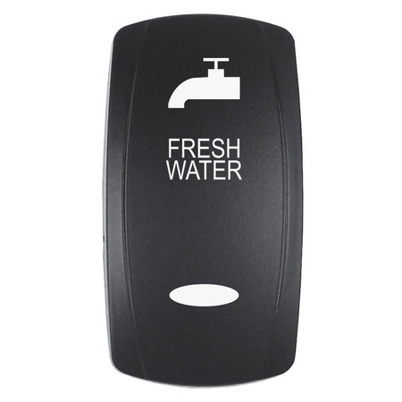 Pacer Actuator - 'FRESH WATER' f/V Series Contura Switches - Black - Laser Etched (Top/Bottom Light) - Get Tight Gear