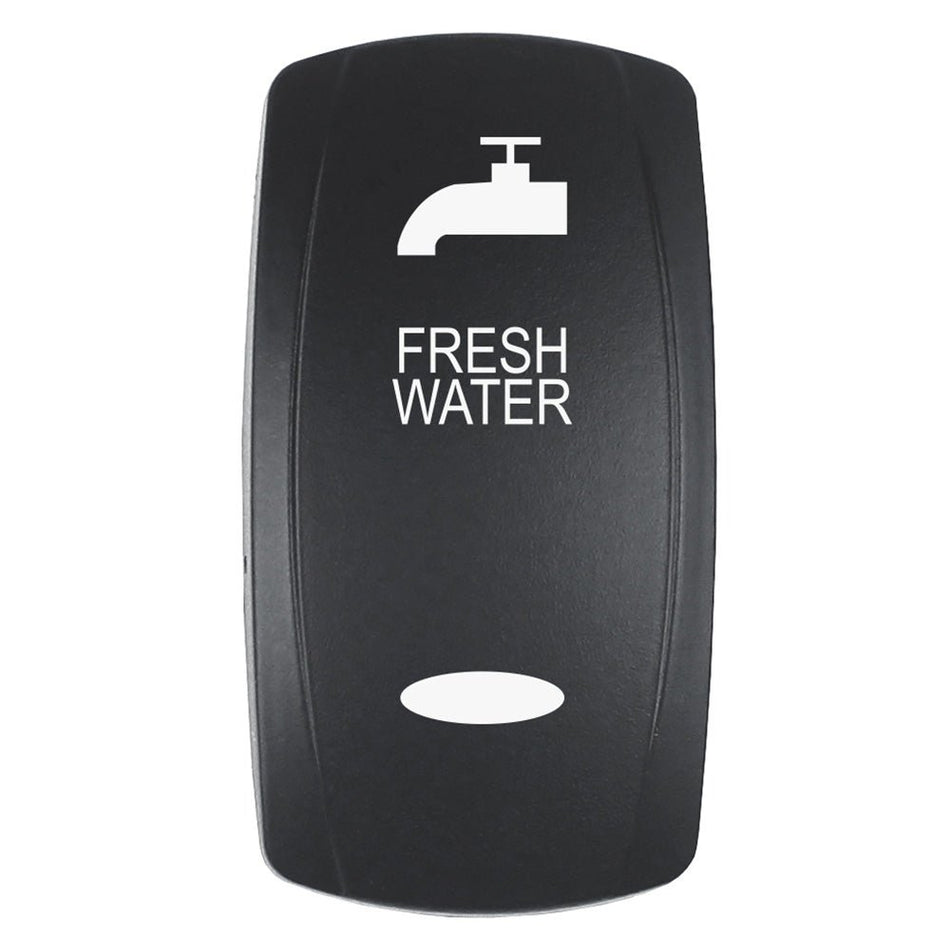 Pacer Actuator - 'FRESH WATER' f/V Series Contura Switches - Black - Laser Etched (Top/Bottom Light) - Get Tight Gear
