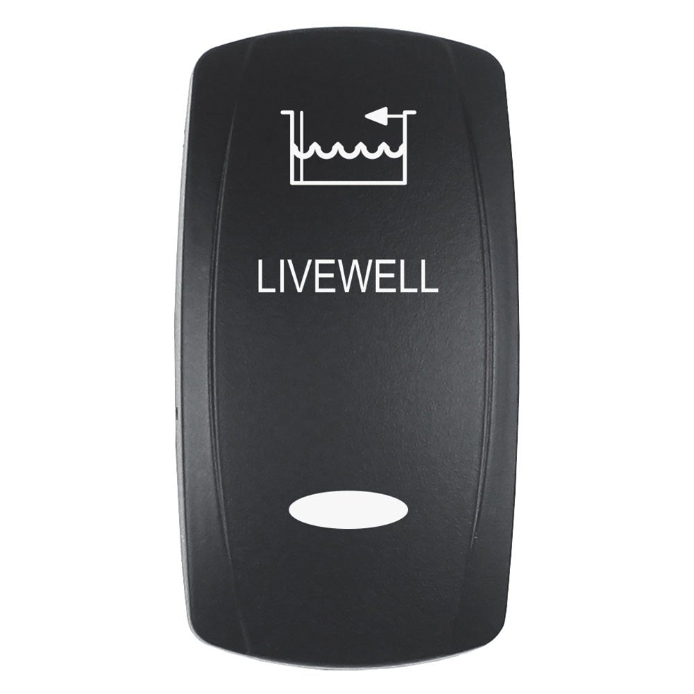 Pacer Actuator - 'LIVEWELL' f/V Series Contura Switches - Black - Laser Etched (Top/Bottom Light) - Get Tight Gear