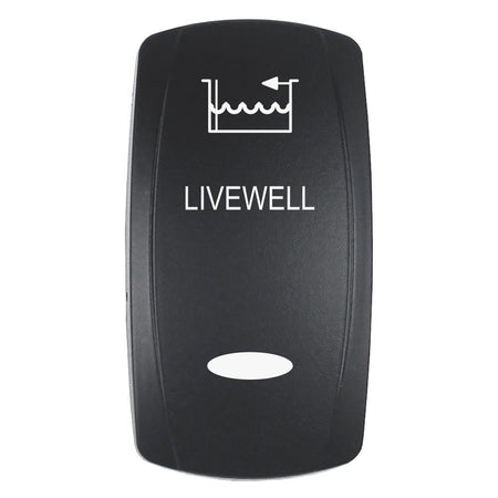 Pacer Actuator - 'LIVEWELL' f/V Series Contura Switches - Black - Laser Etched (Top/Bottom Light) - Get Tight Gear