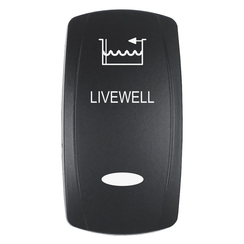 Pacer Actuator - 'LIVEWELL' f/V Series Contura Switches - Black - Laser Etched (Top/Bottom Light) - Get Tight Gear