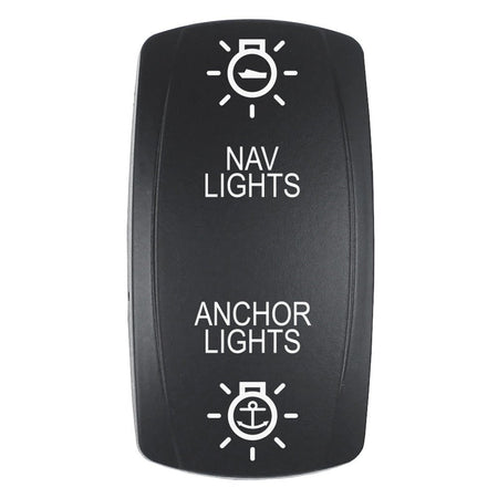 Pacer Actuator - 'NAV/ANC' f/V Series Contura Switches - Black - Laser Etched (Top/Bottom Light) - Get Tight Gear