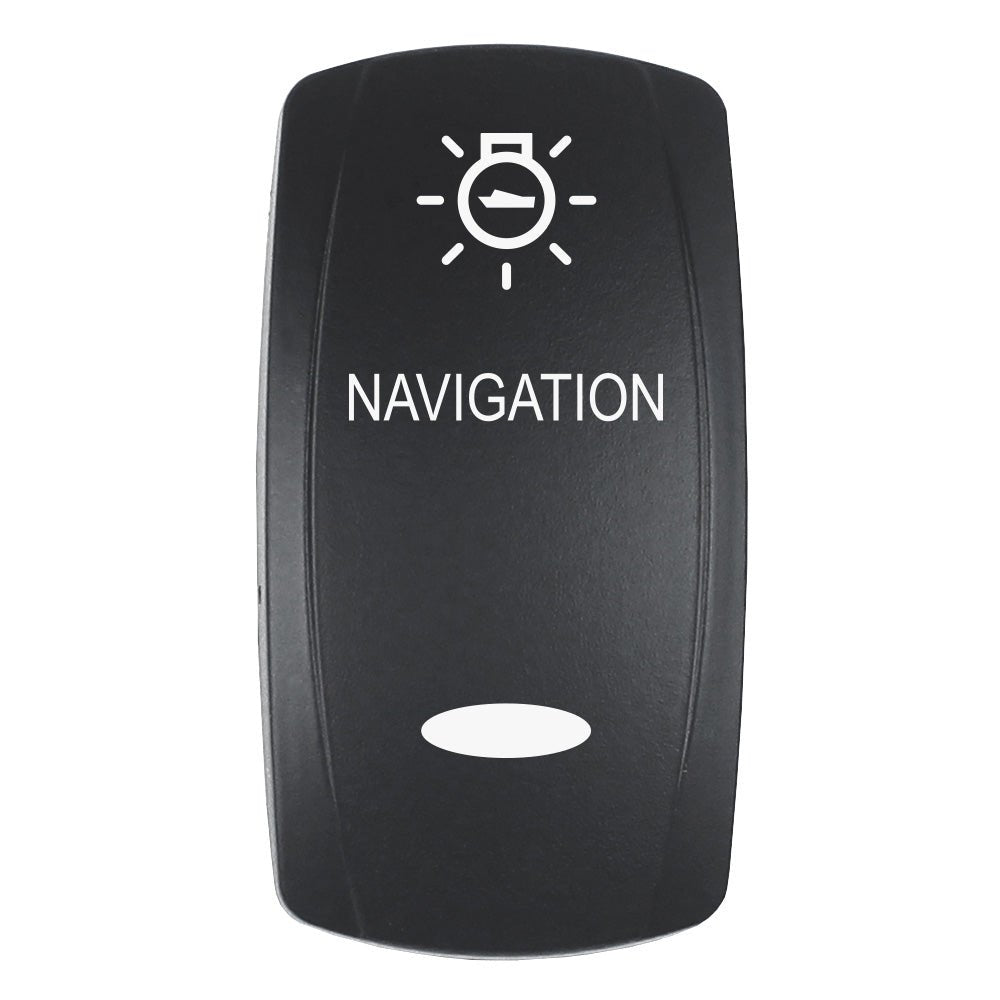 Pacer Actuator - 'NAVIGATION' f/V Series Contura Switches - Black - Laser Etched (Top/Bottom Light) - Get Tight Gear