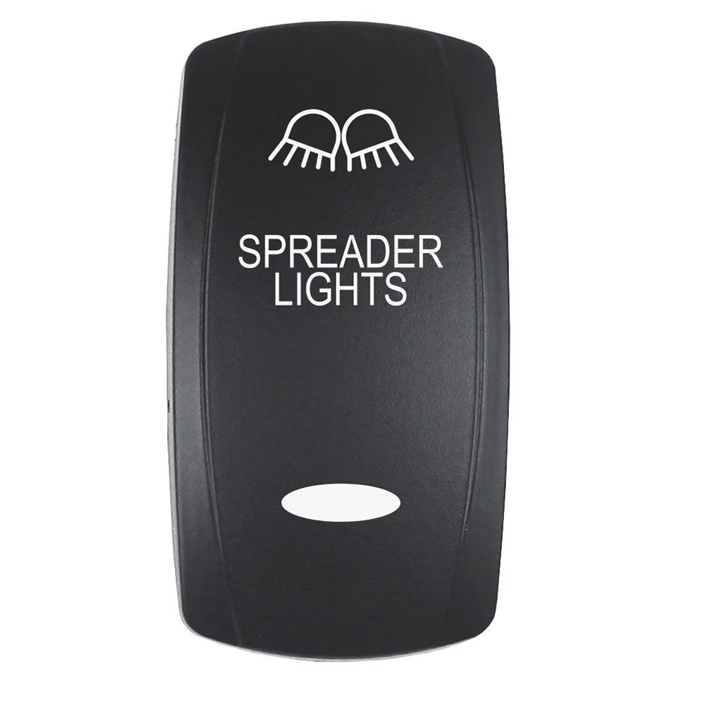 Pacer Actuator - 'SPREADER LIGHTS' f/V Series Contura Switches - Black - Laser Etched (Top/Bottom Light) - Get Tight Gear