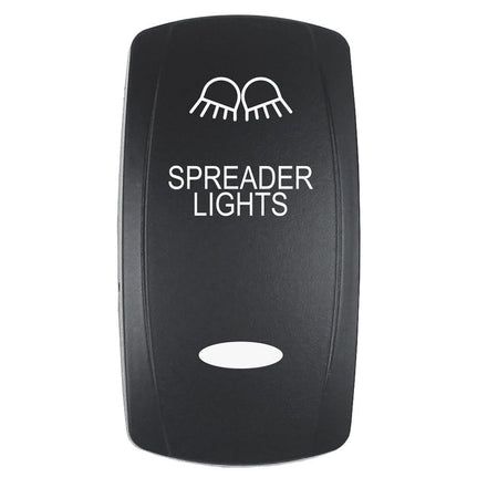 Pacer Actuator - 'SPREADER LIGHTS' f/V Series Contura Switches - Black - Laser Etched (Top/Bottom Light) - Get Tight Gear
