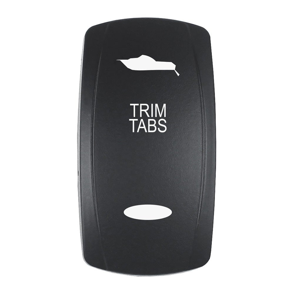 Pacer Actuator - 'TRIM TABS' f/V Series Contura Switches - Black - Laser Etched (Top/Bottom Light) - Get Tight Gear