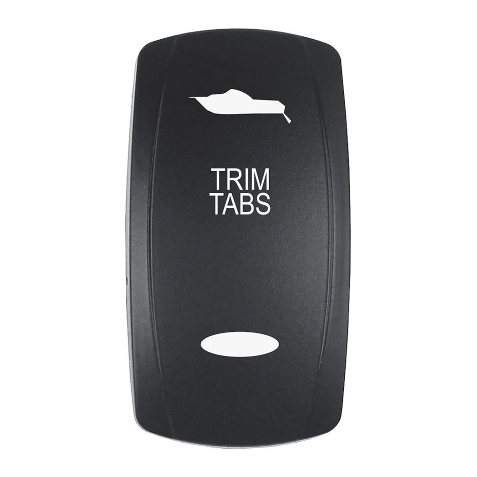 Pacer Actuator - 'TRIM TABS' f/V Series Contura Switches - Black - Laser Etched (Top/Bottom Light) - Get Tight Gear
