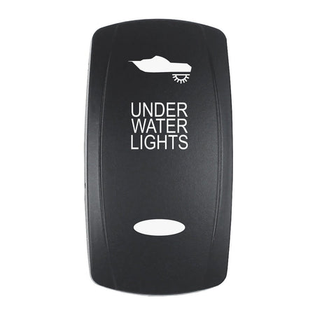 Pacer Actuator - 'UNDER WATER LIGHTS' f/V Series Contura Switches - Black - Laser Etched (Top/Bottom Light) - Get Tight Gear
