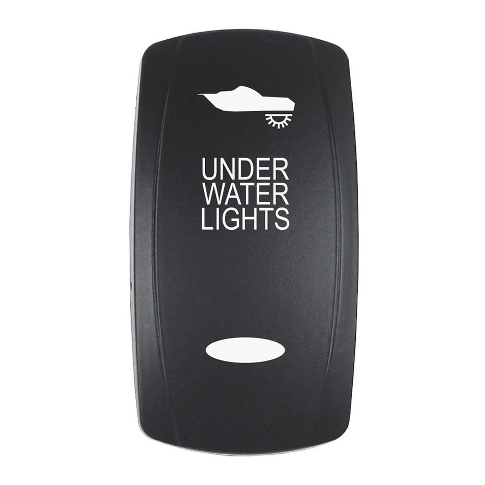 Pacer Actuator - 'UNDER WATER LIGHTS' f/V Series Contura Switches - Black - Laser Etched (Top/Bottom Light) - Get Tight Gear