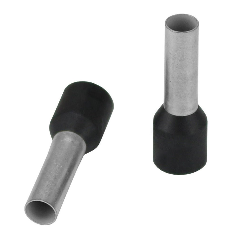 Pacer Black 10 AWG Wire Ferrule - 10mm Length - 25 Pack - Get Tight Gear