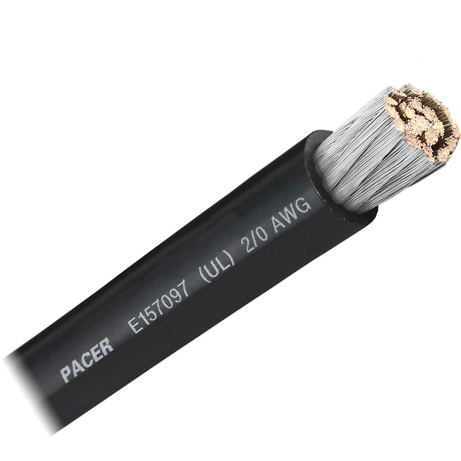 Pacer Black 2/0 AWG Battery Cable - Sold By The Foot - Get Tight Gear