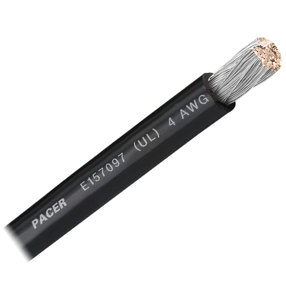 Pacer Black 4 AWG Battery Cable - Sold By The Foot - Get Tight Gear