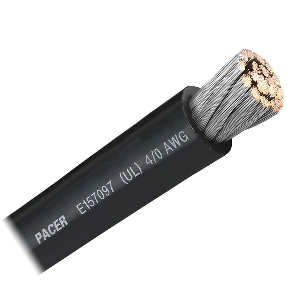 Pacer Black 4/0 AWG Battery Cable - Sold By The Foot - Get Tight Gear