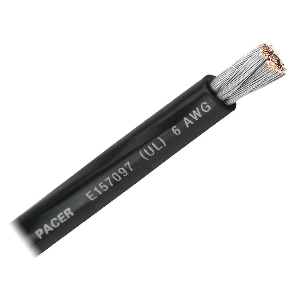 Pacer Black 6 AWG Battery Cable - Sold By The Foot - Get Tight Gear