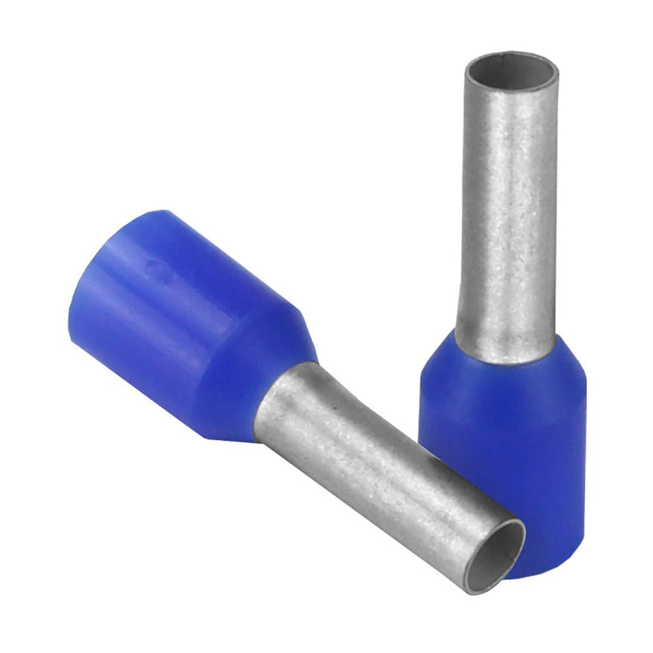 Pacer Blue 14 AWG Wire Ferrule - 8mm Length - 25 Pack - Get Tight Gear