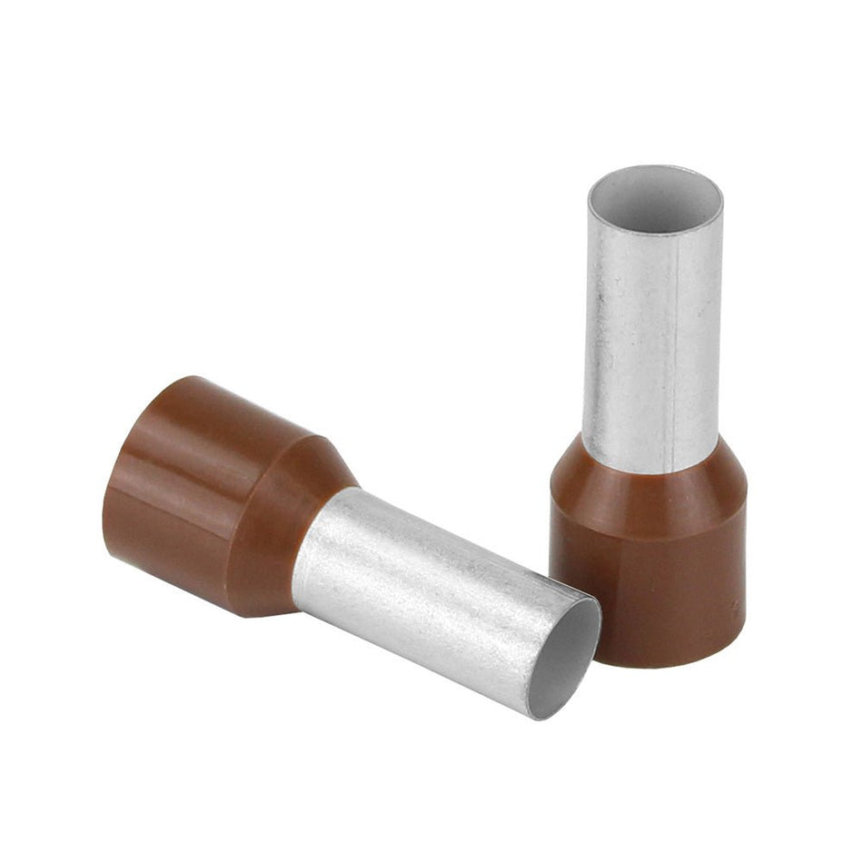 Pacer Brown 4 AWG Wire Ferrule - 16mm Length - 10 Pack - Get Tight Gear