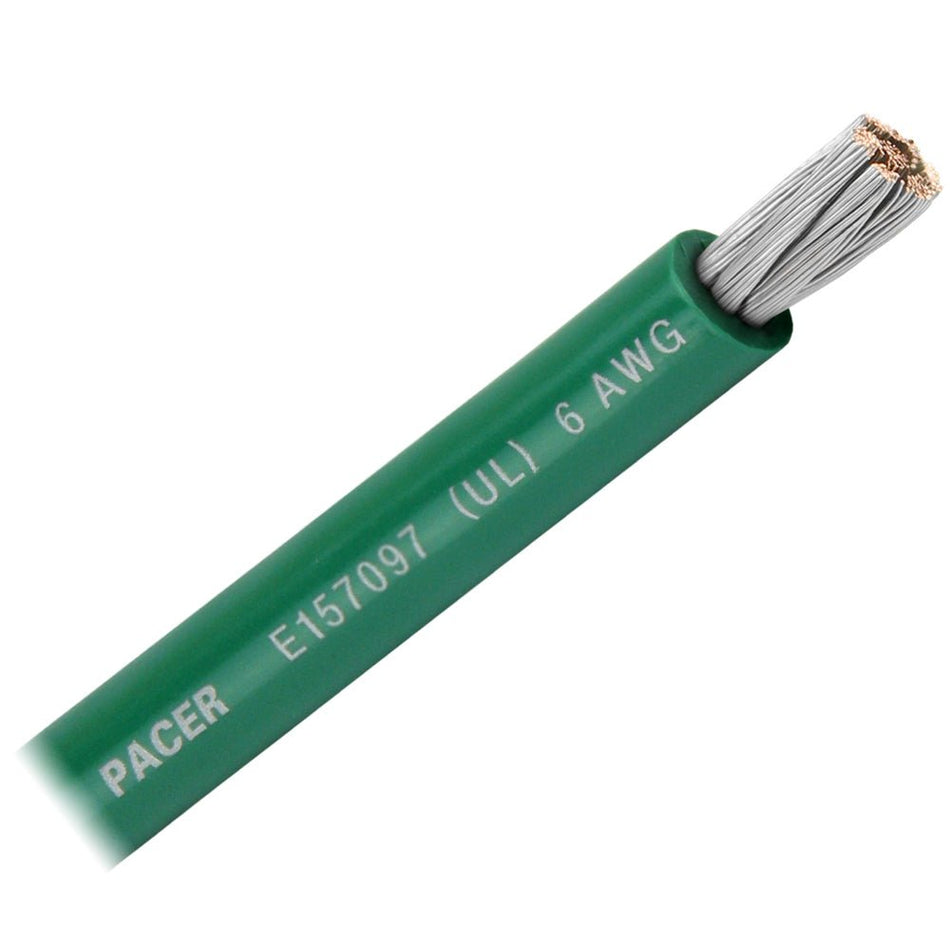 Pacer Green 6 AWG Battery Cable - Sold By The Foot - Get Tight Gear