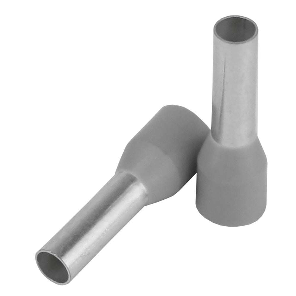 Pacer Grey 12 AWG Wire Ferrule - 10mm Length - 25 Pack - Get Tight Gear