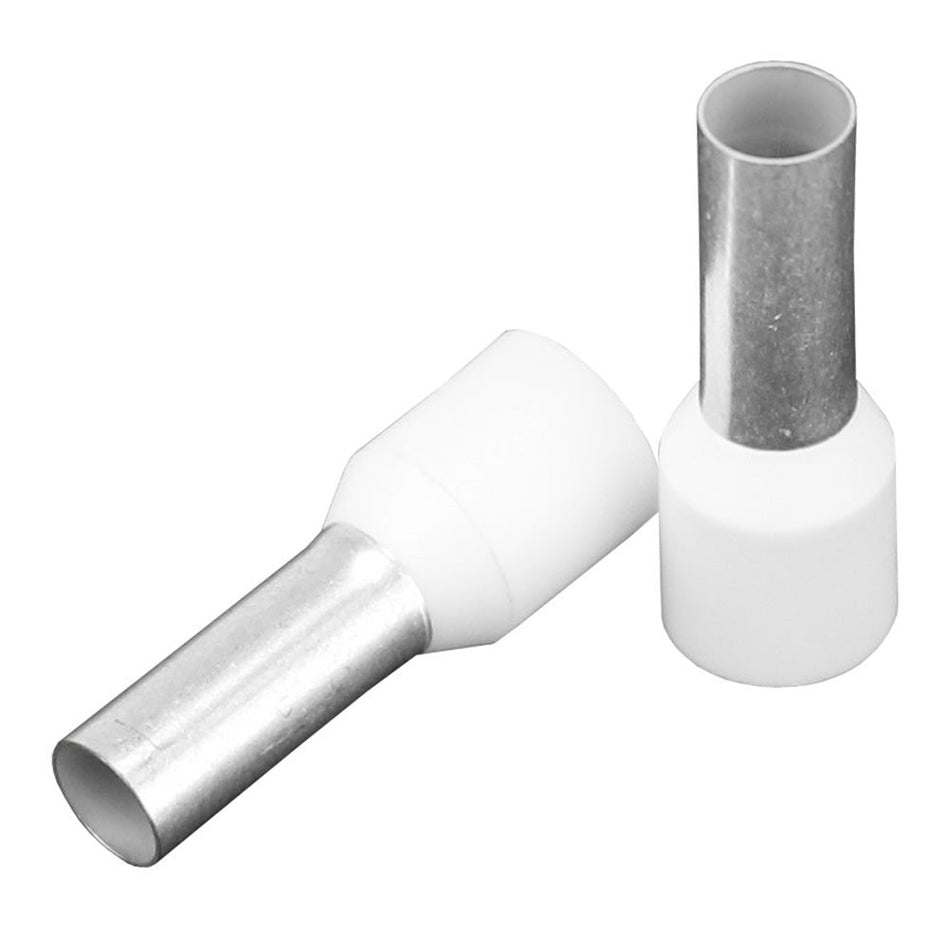 Pacer Ivory 8 AWG Wire Ferrule - 12mm Length - 10 Pack - Get Tight Gear