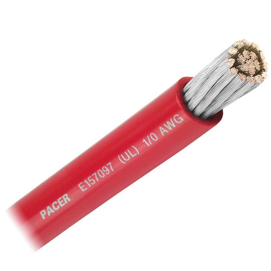 Pacer Red 1/0 AWG Battery Cable - Sold By The Foot - Get Tight Gear