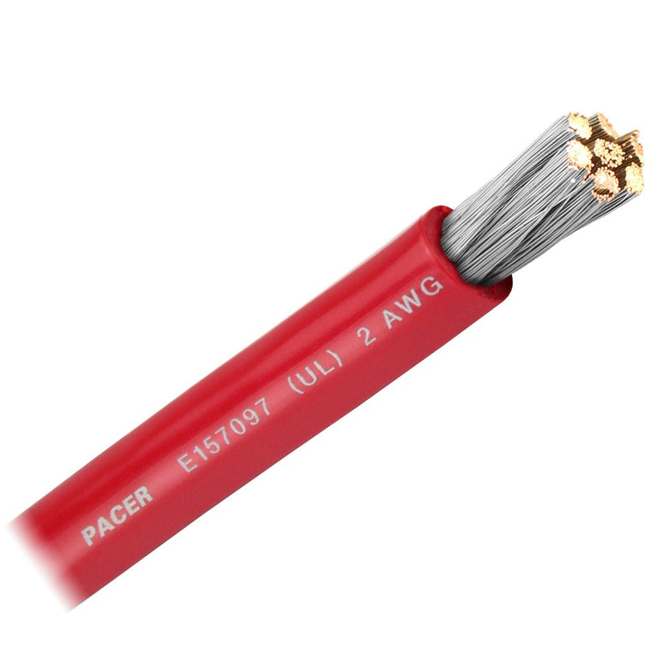 Pacer Red 2 AWG Battery Cable - Sold By The Foot - Get Tight Gear