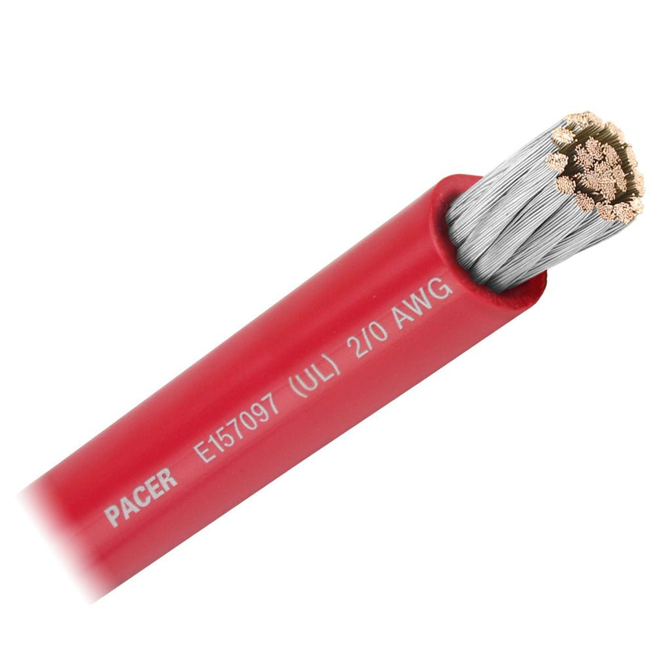 Pacer Red 2/0 AWG Battery Cable - Sold By The Foot - Get Tight Gear