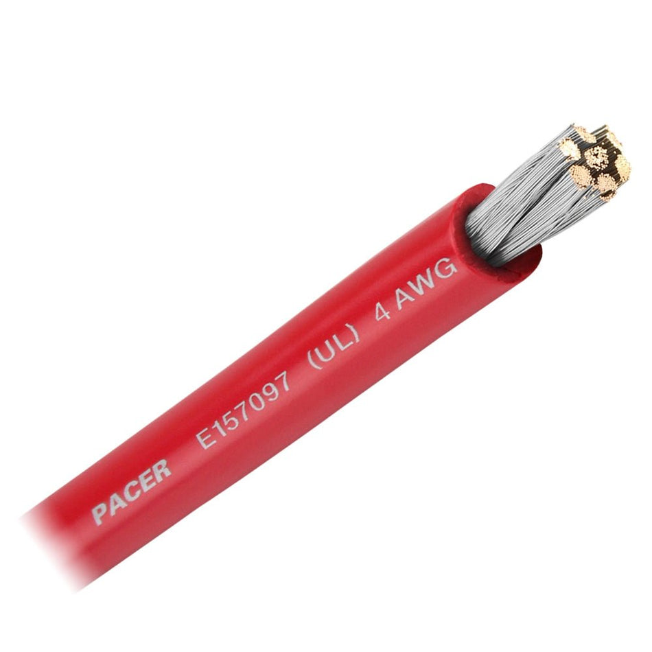 Pacer Red 4 AWG Battery Cable - Sold By The Foot - Get Tight Gear