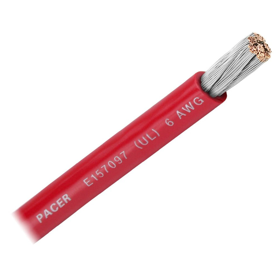 Pacer Red 6 AWG Battery Cable - Sold By The Foot - Get Tight Gear