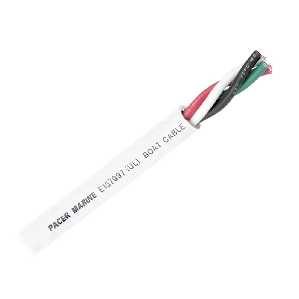 Pacer Round 4 Conductor Cable - 250' - 12/4 AWG - Black, Green, Red & White - Get Tight Gear