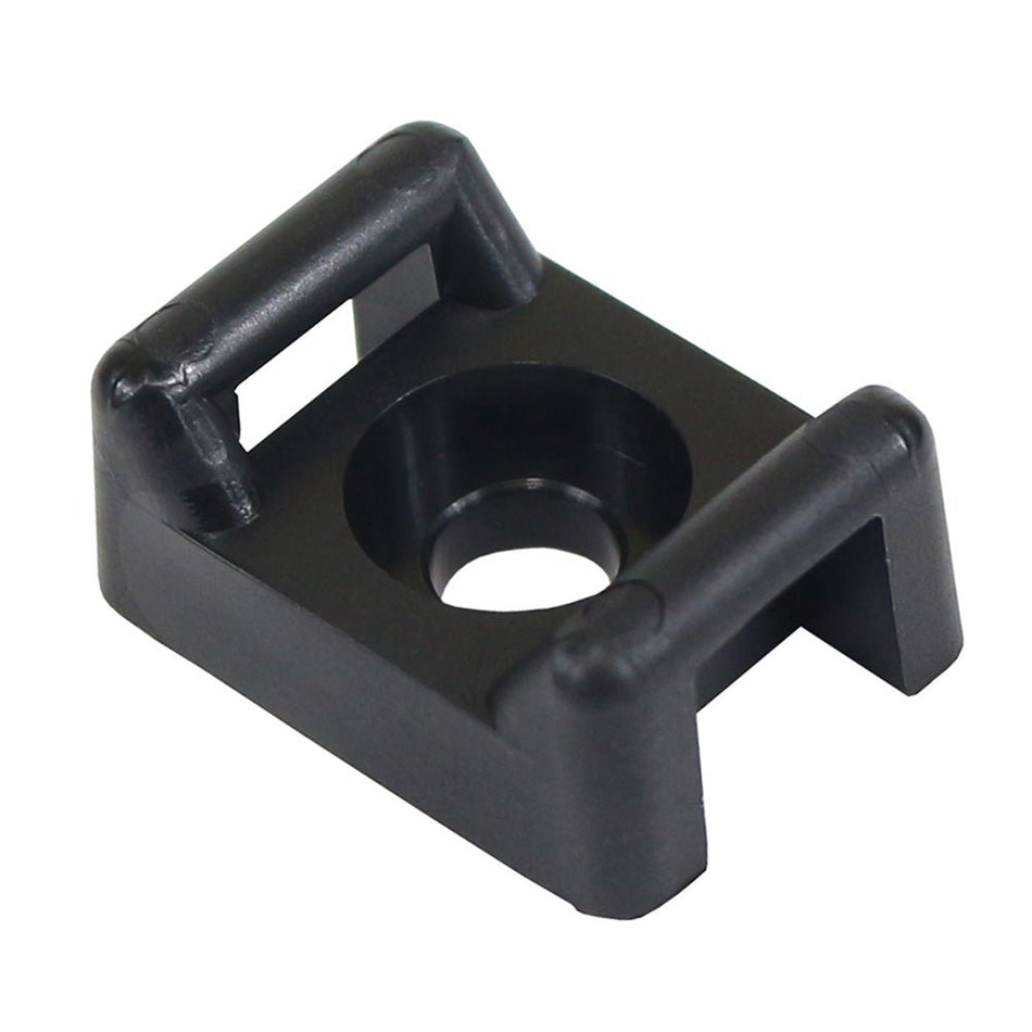 Pacer Screw Down Cable Tie Mount - 10 Screw Mount Method - Black - 100 Pack - Get Tight Gear
