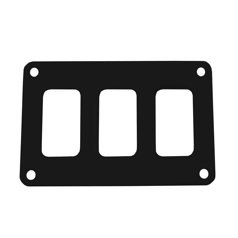 Pacer Switch Panel - 3 Switch & 1 Row - 4.25" x 2.75" - Black Powder Coated Aluminum - Get Tight Gear