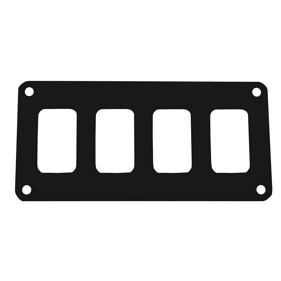Pacer Switch Panel - 4 Switch & 1 Row - 5.5" x 2.75" - Black Powder Coated Aluminum - Get Tight Gear