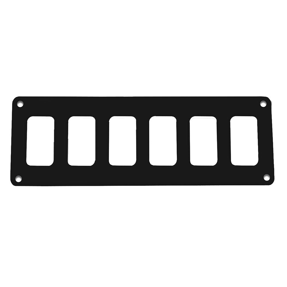 Pacer Switch Panel - 6 Switch & 1 Row - 8" x 2.75" - Black Powder Coated Aluminum - Get Tight Gear
