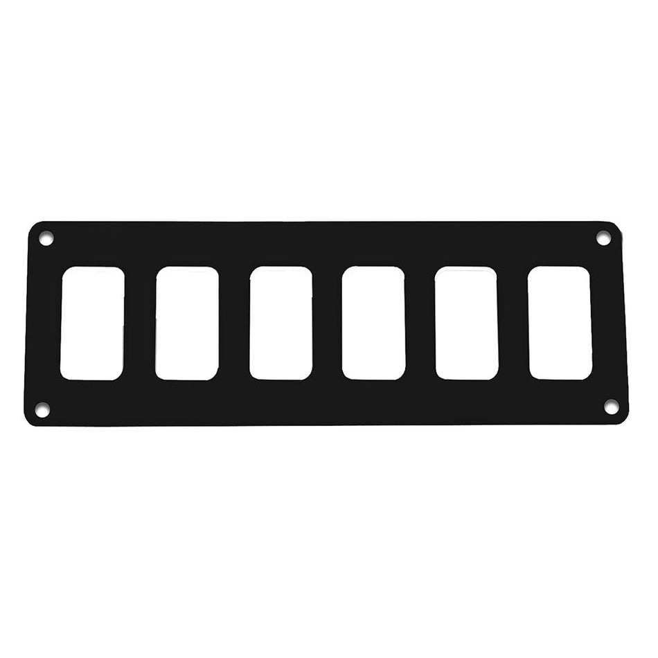 Pacer Switch Panel - 6 Switch & 1 Row - 8" x 2.75" - Black Powder Coated Aluminum - Get Tight Gear