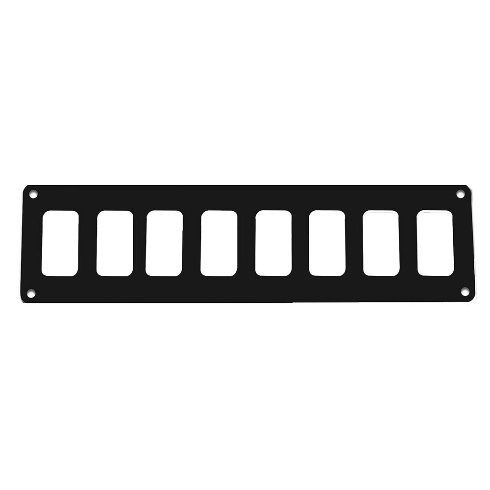 Pacer Switch Panel - 8 Switch & 1 Row - 12.5" x 2.75" - Black Powder Coated Aluminum - Get Tight Gear