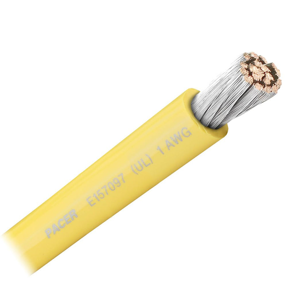 Pacer Yellow 1 AWG Battery Cable - Sold By The Foot - Get Tight Gear