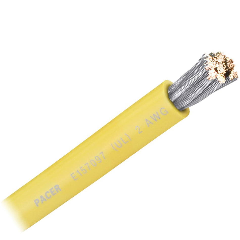 Pacer Yellow 2 AWG Battery Cable - Sold By The Foot - Get Tight Gear