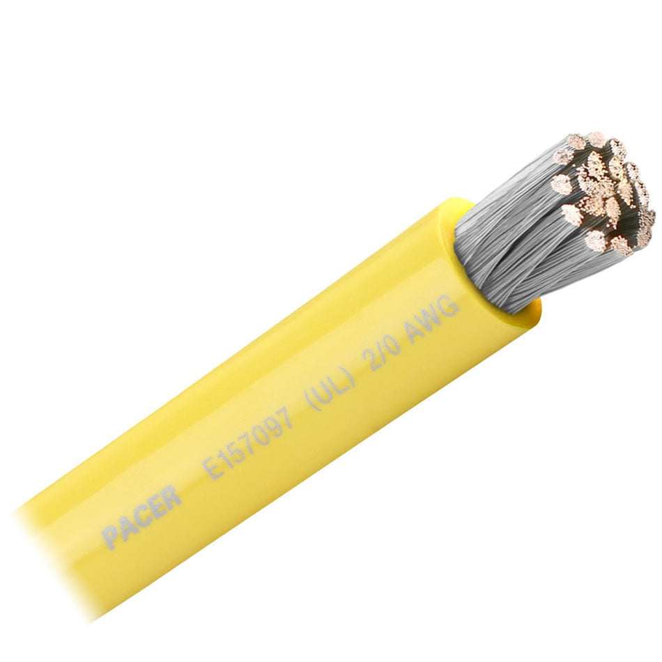 Pacer Yellow 2/0 AWG Battery Cable - Sold By The Foot - Get Tight Gear