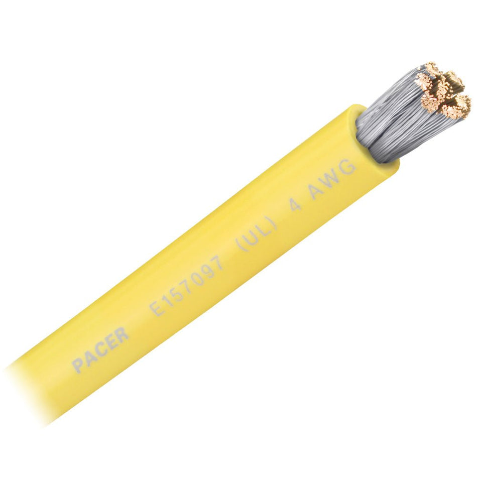 Pacer Yellow 4 AWG Battery Cable - Sold By The Foot - Get Tight Gear