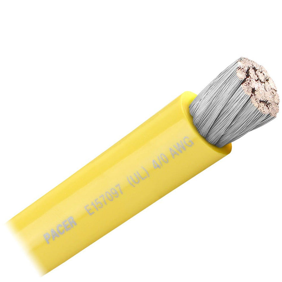 Pacer Yellow 4/0 AWG Battery Cable - Sold By The Foot - Get Tight Gear