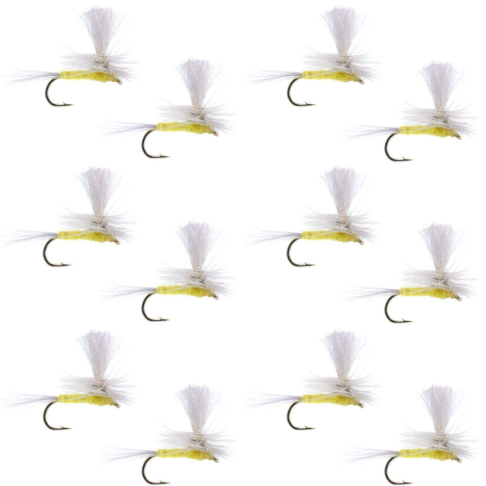 Pale Morning Dun Parachute PMD Classic Dry Fly - 1 Dozen Flies Hook Size 18 - Get Tight Gear