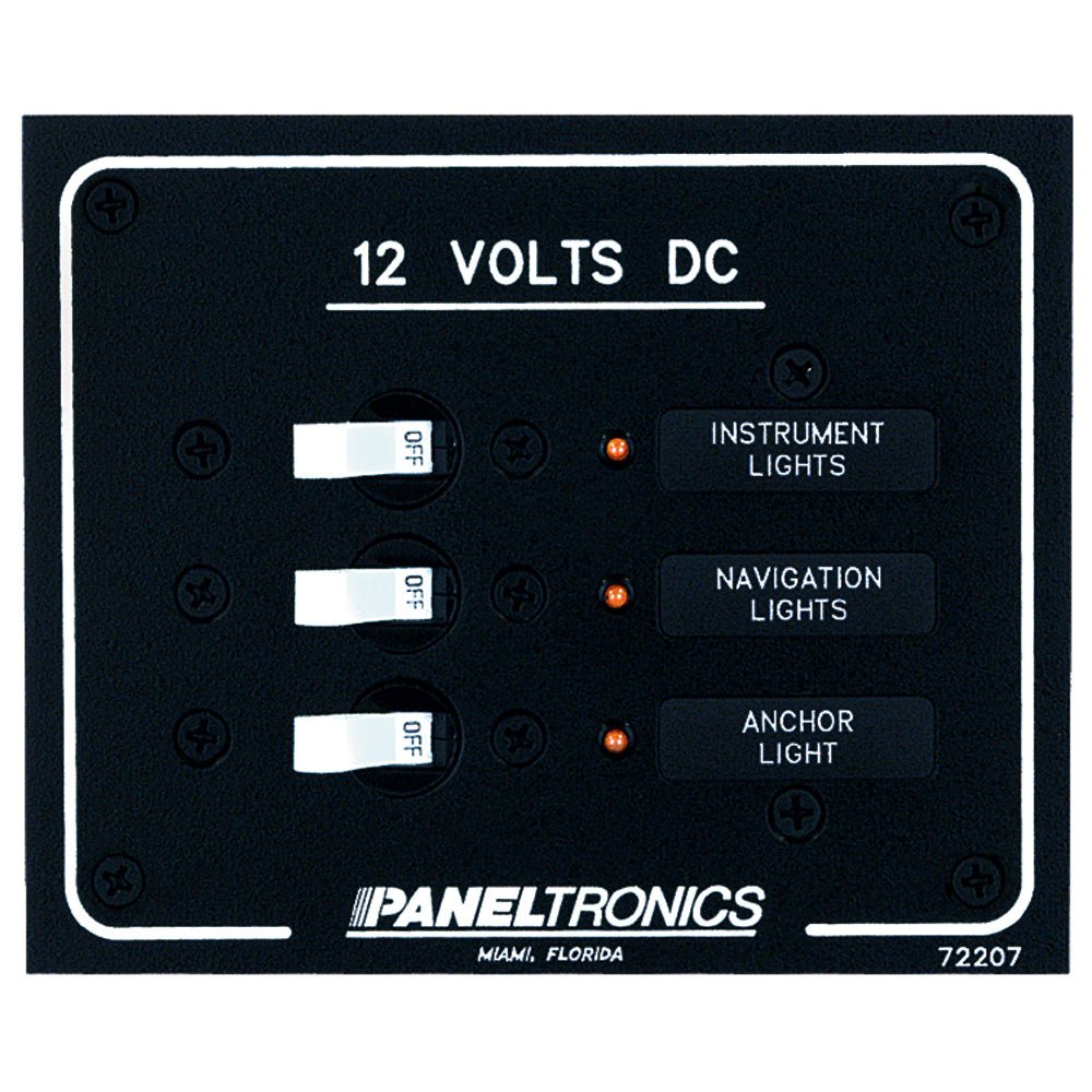 Paneltronics Standard DC 3 Position Breaker Panel w/LEDs - Get Tight Gear